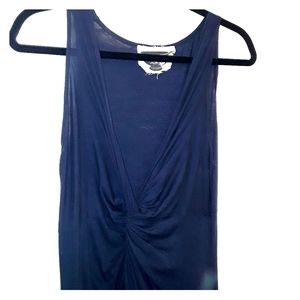 Tye Dye Long Maxi Dress with Knot Design Blue Whit